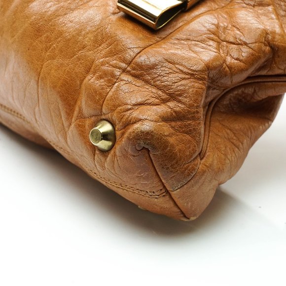 Auth Chloe Brown Leather Hand Bag #4237C57 - Picture 12 of 15